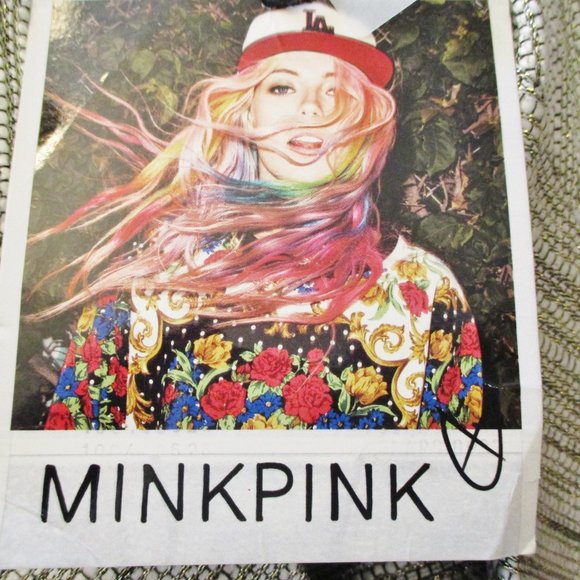 NWT Minkpink Silver Fox Motorcycle Style Jacket, Faux Leather Accents, Small - Picture 10 of 14